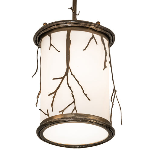 Meyda Lighting Branches 32" 3-Light Antique Copper Island Pendant Light With White Statuario Idalight Shade