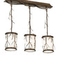 Meyda Lighting Branches 32" 3-Light Antique Copper Island Pendant Light With White Statuario Idalight Shade