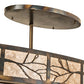 Meyda Lighting Branches 36" 6-Light Dark Burnished Antique Copper Pendant Light With Silver Mica Shade Glass