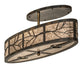 Meyda Lighting Branches 36" 6-Light Dark Burnished Antique Copper Pendant Light With Silver Mica Shade Glass