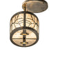 Meyda Lighting Branches 36" 6-Light Dark Burnished Antique Copper Pendant Light With Silver Mica Shade Glass