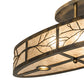 Meyda Lighting Branches 36" 6-Light Dark Burnished Antique Copper Pendant Light With Silver Mica Shade Glass