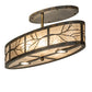 Meyda Lighting Branches 36" 6-Light Dark Burnished Antique Copper Pendant Light With Silver Mica Shade Glass