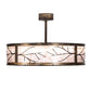 Meyda Lighting Branches 37" 4-Light LED Dark Burnished Antique Copper Chandelier With Silver Mica Shade Glass and Fan
