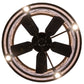 Meyda Lighting Branches 37" 4-Light LED Dark Burnished Antique Copper Chandelier With Silver Mica Shade Glass and Fan