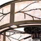 Meyda Lighting Branches 37" 4-Light LED Dark Burnished Antique Copper Chandelier With Silver Mica Shade Glass and Fan