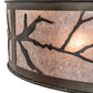Meyda Lighting Branches 44" 16-Light Dark Burnished Antique Copper Chandelier With Silver Mica Shade Glass and Fan