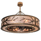 Meyda Lighting Branches 44" 16-Light Dark Burnished Antique Copper Chandelier With Silver Mica Shade Glass and Fan