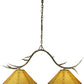 Meyda Lighting Branches 44" 2-Light Island Pendant Light With Beige Faux Leather Shade Glass