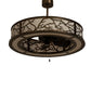 Meyda Lighting Branches 44" 8-Light Antique Copper Chandelier With Fleshtone Idalight Shade and Fan