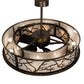 Meyda Lighting Branches 44" 8-Light Antique Copper Chandelier With Fleshtone Idalight Shade and Fan
