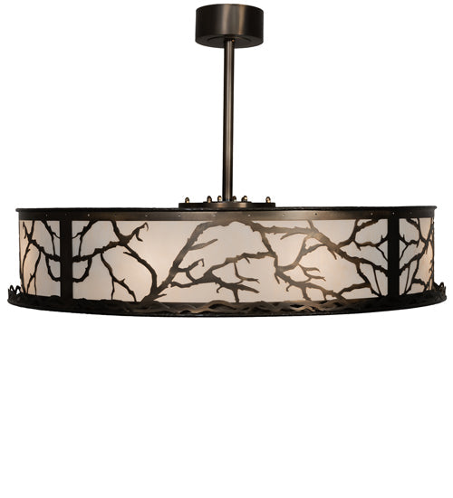 Meyda Lighting Branches 44" 8-Light Antique Copper Chandelier With Fleshtone Idalight Shade and Fan