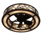 Meyda Lighting Branches 44" 8-Light Antique Copper Chandelier With Fleshtone Idalight Shade and Fan