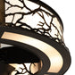 Meyda Lighting Branches 44" 8-Light Antique Copper Chandelier With Fleshtone Idalight Shade and Fan