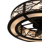 Meyda Lighting Branches 44" 8-Light Antique Copper Chandelier With Fleshtone Idalight Shade and Fan