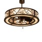 Meyda Lighting Branches 44" 8-Light Antique Copper Chandelier With Fleshtone Idalight Shade and Fan