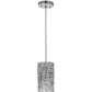 Meyda Lighting Branches 5" Brushed Nickel Mini Pendant Light With Frosted Clear Fused Shade Glass