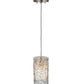 Meyda Lighting Branches 5" Brushed Nickel Mini Pendant Light With Frosted Clear Fused Shade Glass