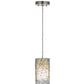 Meyda Lighting Branches 5" Brushed Nickel Mini Pendant Light With Frosted Clear Fused Shade Glass
