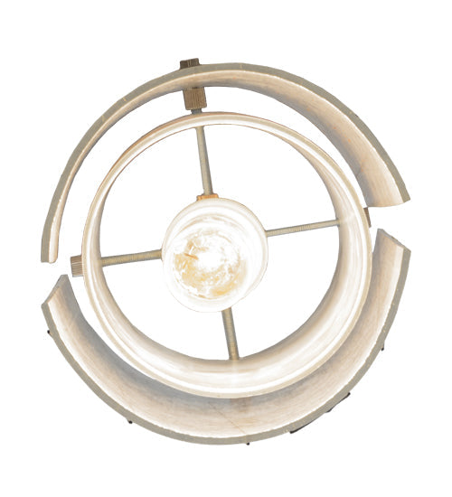 Meyda Lighting Branches 5" Brushed Nickel Mini Pendant Light With Frosted Clear Fused Shade Glass