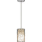 Meyda Lighting Branches 5" Brushed Nickel Mini Pendant Light With Frosted Clear Fused Shade Glass