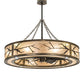 Meyda Lighting Branches 50" 8-Light Dark Burnished Antique Copper Chandelier With Silver Mica Shade Glass and Fan