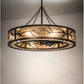 Meyda Lighting Branches 50" 8-Light Dark Burnished Antique Copper Chandelier With Silver Mica Shade Glass and Fan