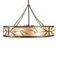 Meyda Lighting Branches 50" 8-Light Dark Burnished Antique Copper Chandelier With Silver Mica Shade Glass and Fan