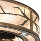 Meyda Lighting Branches 50" 8-Light Dark Burnished Antique Copper Chandelier With Silver Mica Shade Glass and Fan