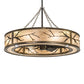 Meyda Lighting Branches 50" 8-Light Dark Burnished Antique Copper Chandelier With Silver Mica Shade Glass and Fan