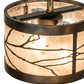Meyda Lighting Branches 50" 9-Light Dark Burnished Antique Copper Island Pendant Light With Silver Mica Shade Glass