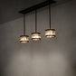 Meyda Lighting Branches 50" 9-Light Dark Burnished Antique Copper Island Pendant Light With Silver Mica Shade Glass