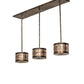Meyda Lighting Branches 50" 9-Light Dark Burnished Antique Copper Island Pendant Light With Silver Mica Shade Glass