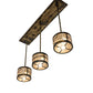 Meyda Lighting Branches 50" 9-Light Dark Burnished Antique Copper Island Pendant Light With Silver Mica Shade Glass