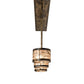 Meyda Lighting Branches 50" 9-Light Dark Burnished Antique Copper Island Pendant Light With Silver Mica Shade Glass