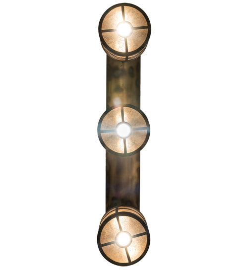 Meyda Lighting Branches 50" 9-Light Dark Burnished Antique Copper Island Pendant Light With Silver Mica Shade Glass