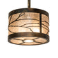 Meyda Lighting Branches 50" 9-Light Dark Burnished Antique Copper Island Pendant Light With Silver Mica Shade Glass