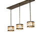 Meyda Lighting Branches 50" 9-Light Dark Burnished Antique Copper Island Pendant Light With Silver Mica Shade Glass