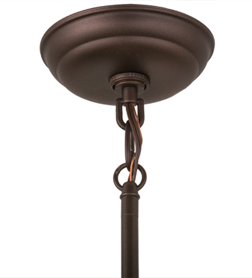 Meyda Lighting Branches 7" Mahogany Bronze Mini Pendant Light With Beige Shade Glass