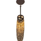 Meyda Lighting Branches 7" Mahogany Bronze Mini Pendant Light With Beige Shade Glass