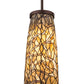 Meyda Lighting Branches 7" Mahogany Bronze Mini Pendant Light With Beige Shade Glass