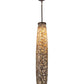 Meyda Lighting Branches 7" Mahogany Bronze Mini Pendant Light With Beige Shade Glass