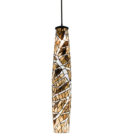 Meyda Lighting Branches 7" Mahogany Bronze Mini Pendant Light With Multi-Colored Shade Glass