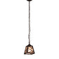 Meyda Lighting Branches 8" Cafe Noir Mini Pendant Light With Silver Mica Shade Glass