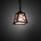 Meyda Lighting Branches 8" Cafe Noir Mini Pendant Light With Silver Mica Shade Glass