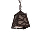 Meyda Lighting Branches 8" Cafe Noir Mini Pendant Light With Silver Mica Shade Glass