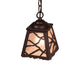 Meyda Lighting Branches 8" Cafe Noir Mini Pendant Light With Silver Mica Shade Glass