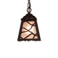 Meyda Lighting Branches 8" Cafe Noir Mini Pendant Light With Silver Mica Shade Glass