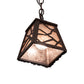 Meyda Lighting Branches 8" Cafe Noir Mini Pendant Light With Silver Mica Shade Glass