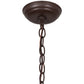 Meyda Lighting Branches 8" Cafe Noir Mini Pendant Light With Silver Mica Shade Glass